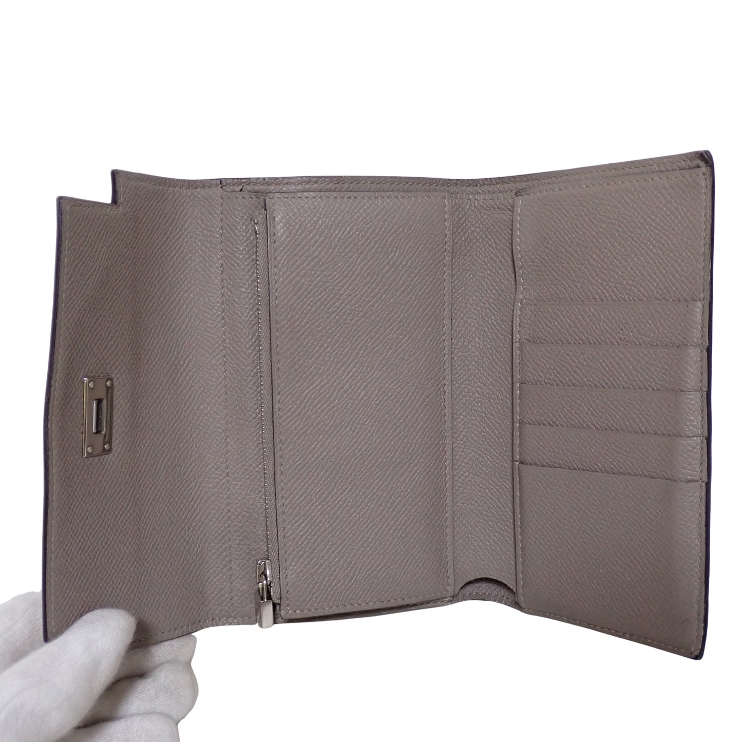 HERMES エルメス ケリー ウォレット ミディアム エトゥープ ベージュ レディース 三つ折り財布