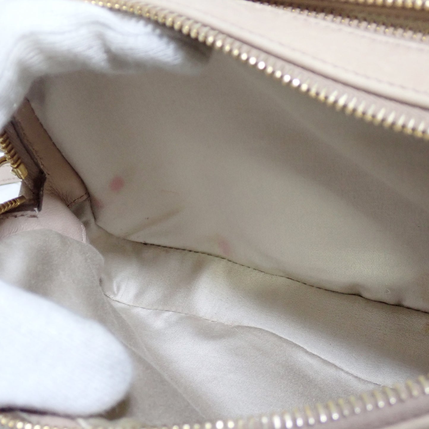 miumiu ミュウミュウ マテラッセ Wファスナー ピンクベージュ ベージュ レディース ショルダーバッグ