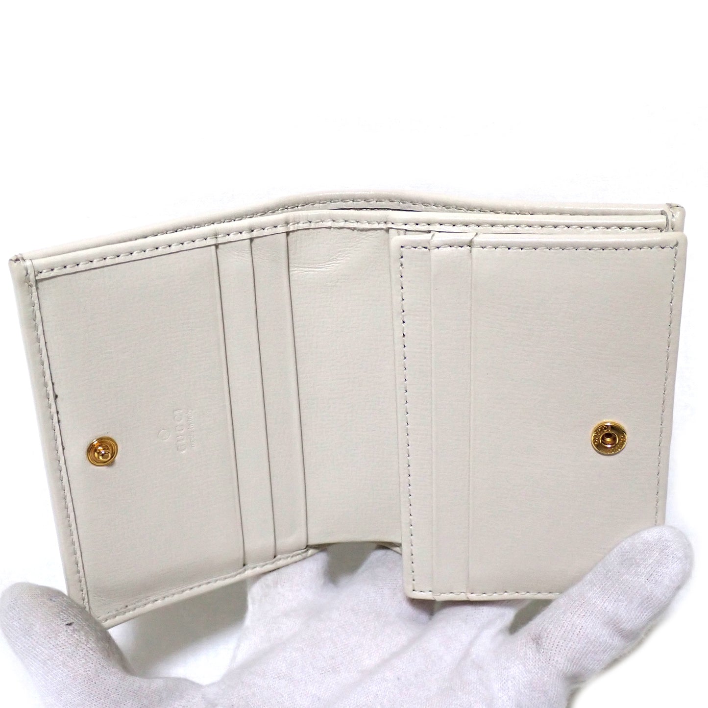 GUCCI グッチ GG スプルーム ホースビット 1955 ベージュ レディース 二つ折り財布