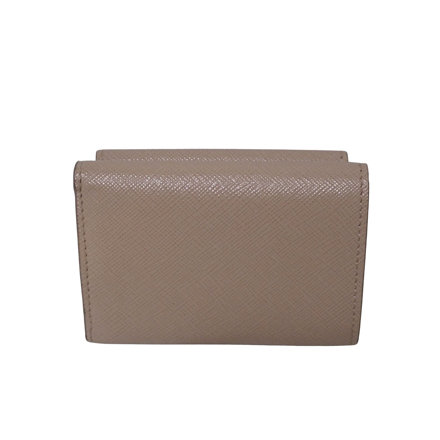 PRADA プラダ サフィアーノ ミニウォレット メタルロゴ 1MH021 ベージュ レディース 三つ折り財布