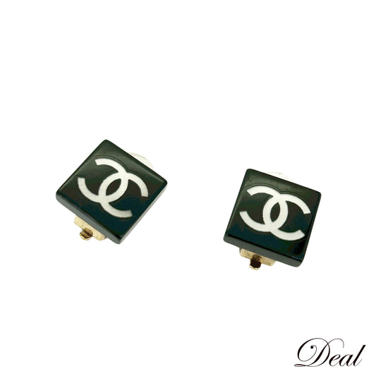 CHANEL シャネル ココマーク スクエア 03A ブラック レディース イヤリング