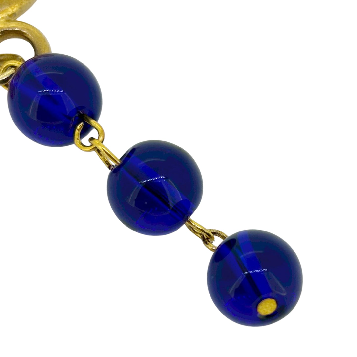 CHANEL シャネル ココマーク カラーストーン スイング ブルー 96P ヴィンテージ ゴールド レディース ブローチ