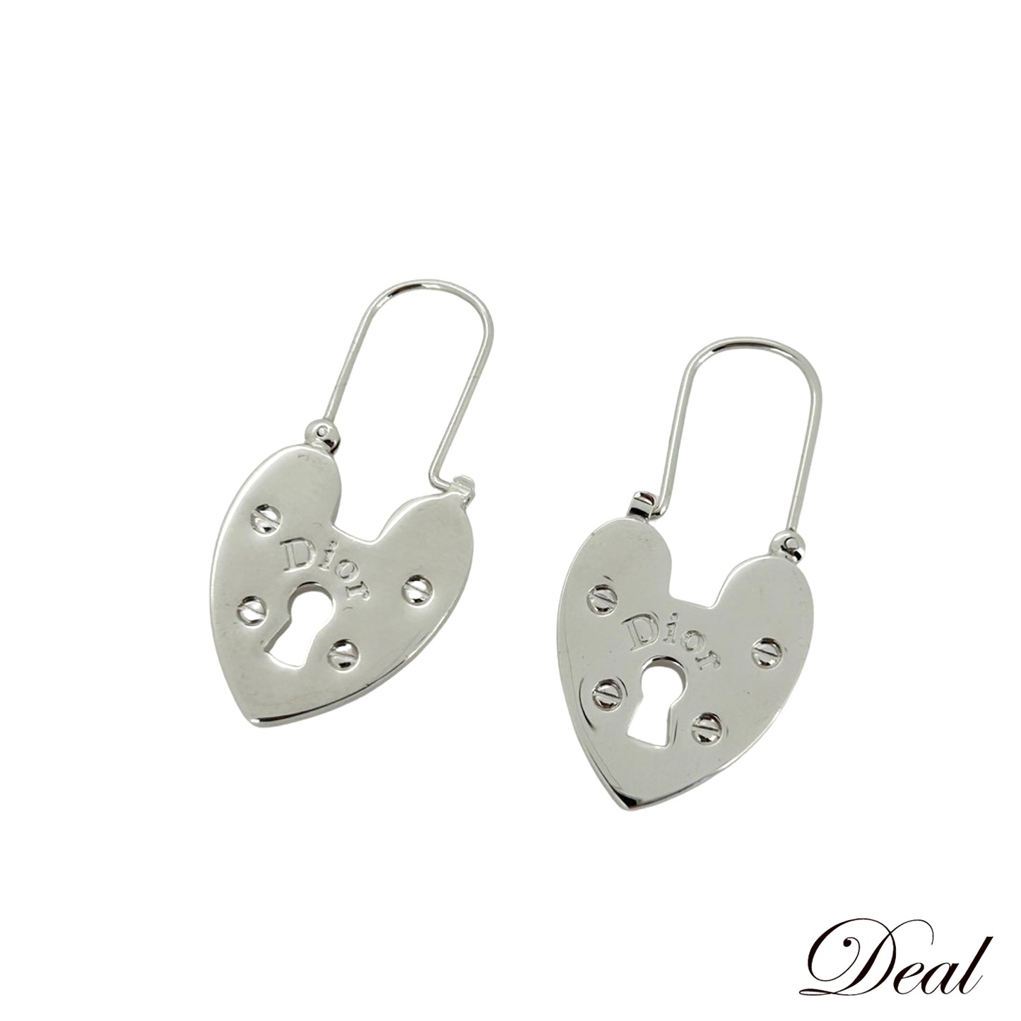 DIOR ディオール ハート パドロック 鍵穴 シルバー シルバー レディース ピアス