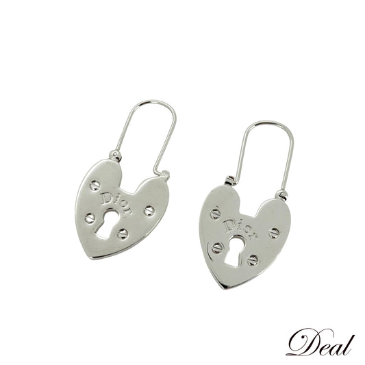 DIOR ディオール ハート パドロック 鍵穴 シルバー シルバー レディース ピアス