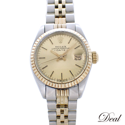 ROLEX ロレックス オイスターパーペチュアル デイト 6917 SS/K14YG レディース 腕時計