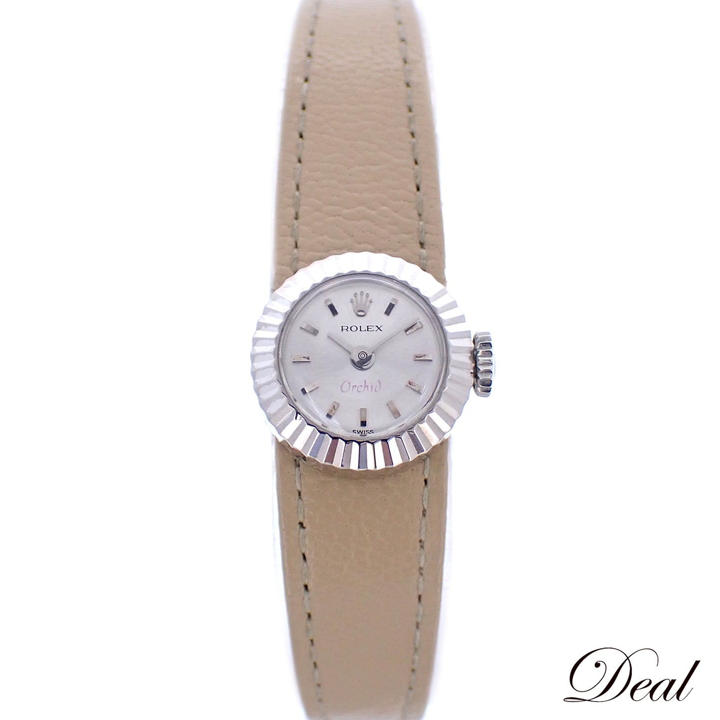 K18WG ROLEX ロレックス カメレオン オーキッド レディース 腕時計