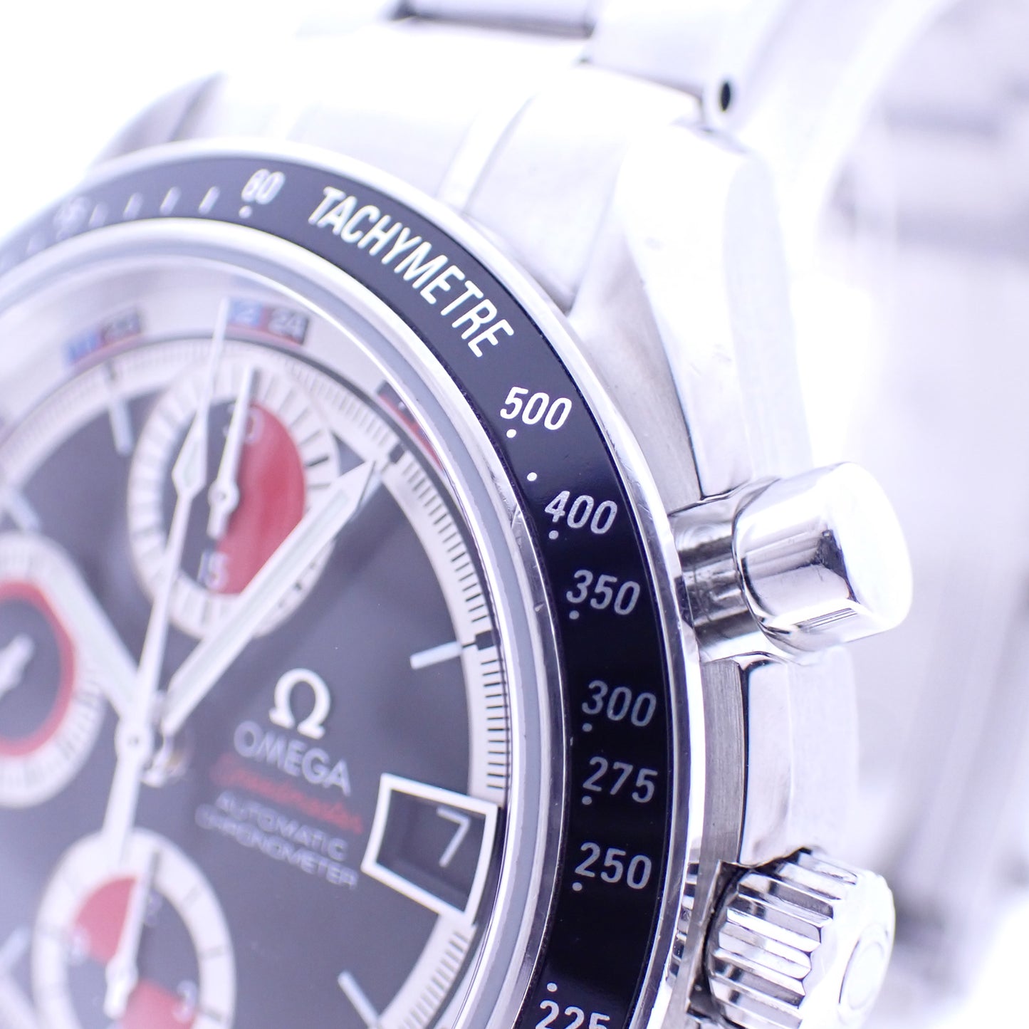 OMEGA オメガ スピードマスター デイト 3210.52 ブラック×レッド メンズ 腕時計