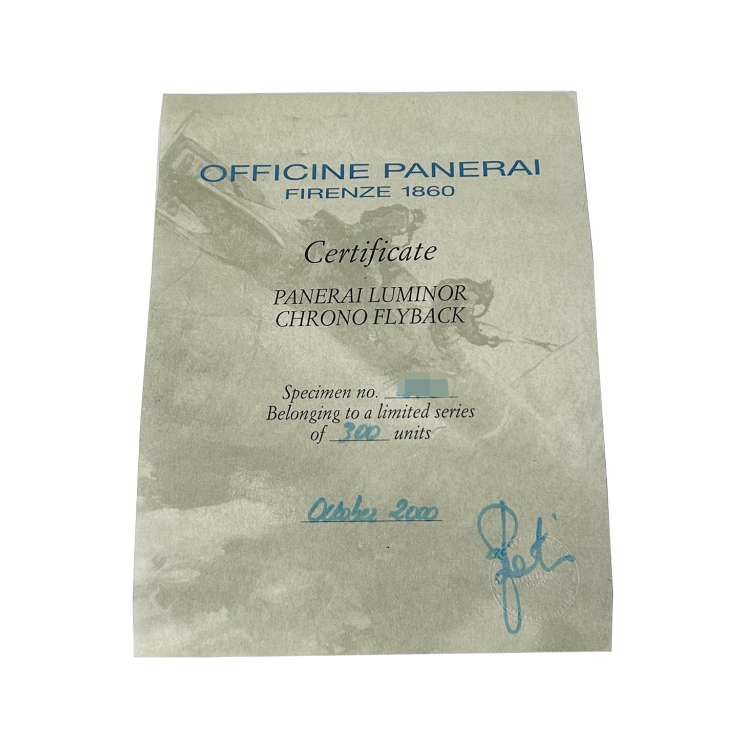 300本限定 PANERAI パネライ ルミノール フライバック クロノグラフ PAM00060 メンズ 腕時計