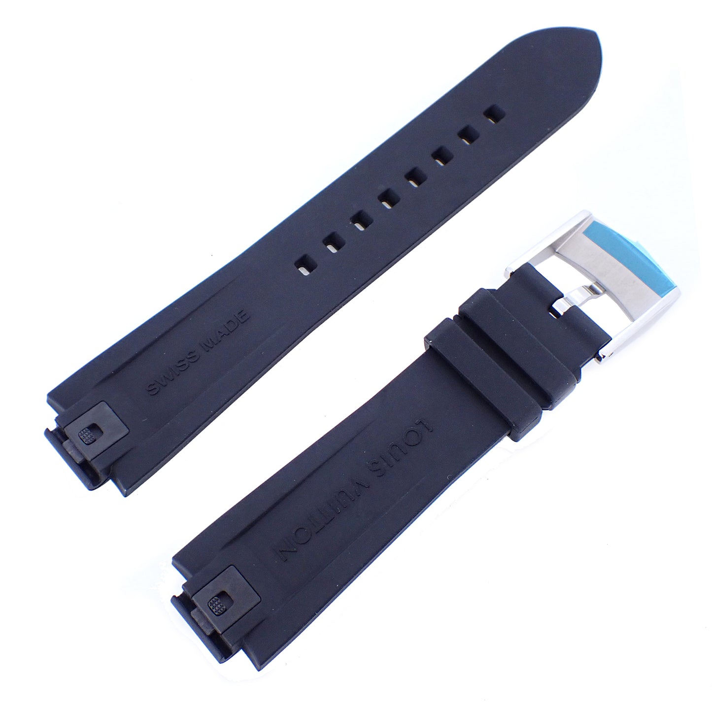 未使用 保管品 LOUIS VUITTON ルイ・ヴィトン 純正 ラバーベルト タンブール 尾錠付 ワンタッチ式 ブラック メンズ 時計ベルト
LV