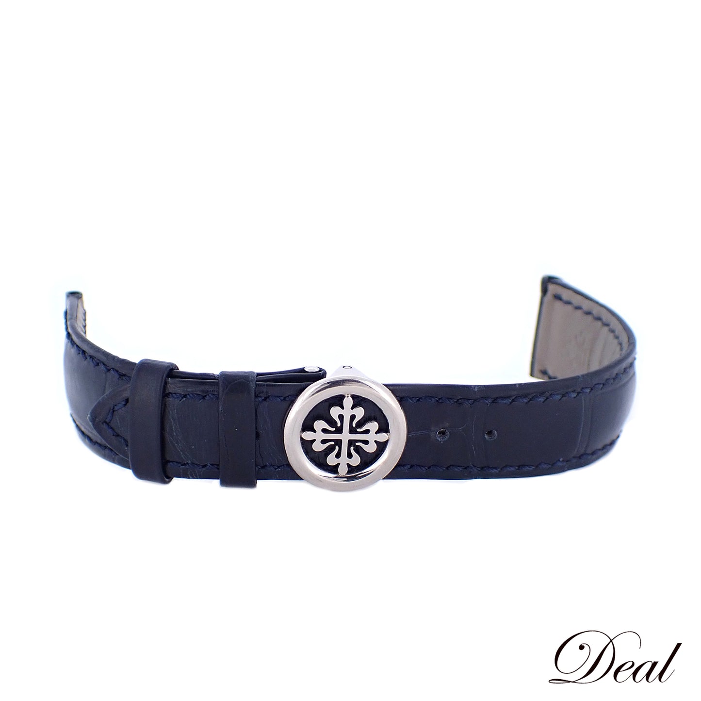 PATEK PHILIPPE パテックフィリップ 純正 レザーベルト K18WG Dバックル付き ブラック 20mm ブラック メンズ 時計ベルト