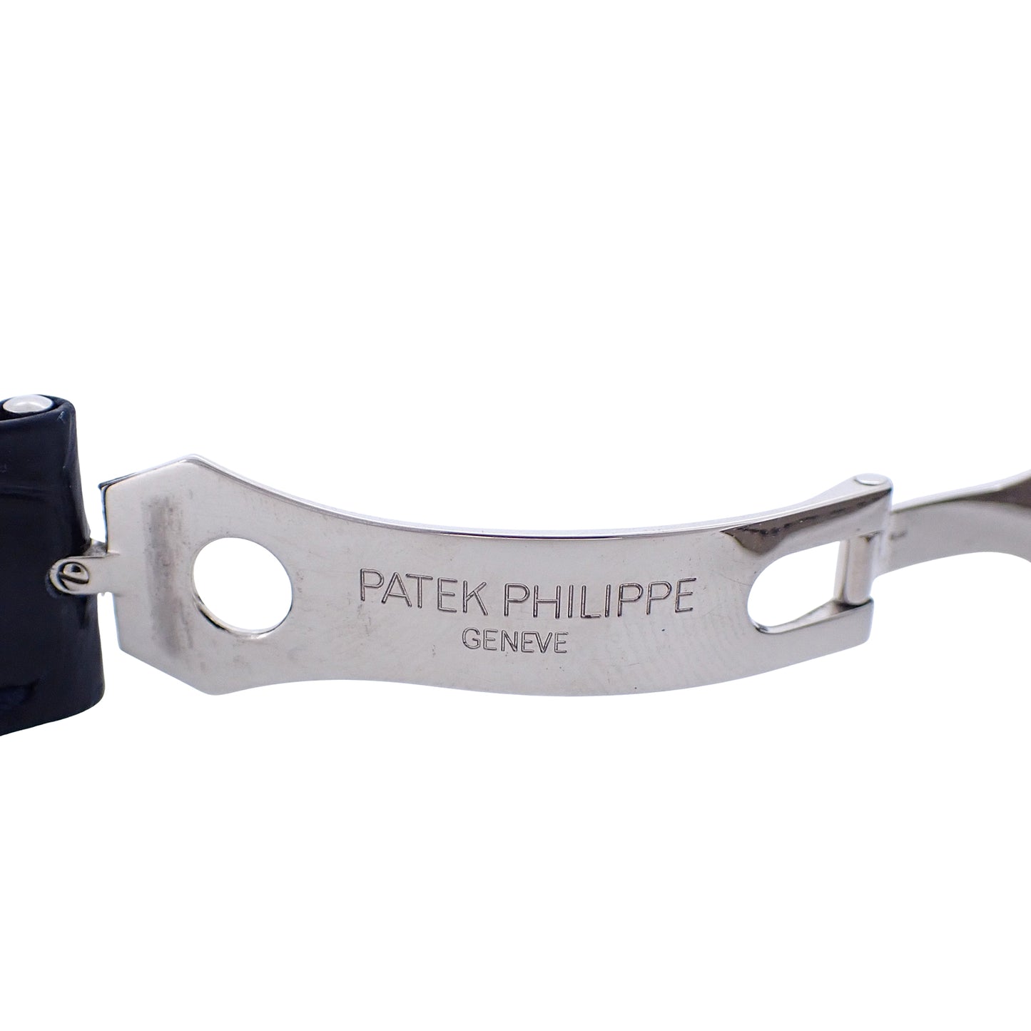 PATEK PHILIPPE パテックフィリップ 純正 レザーベルト K18WG Dバックル付き ブラック 20mm ブラック メンズ 時計ベルト