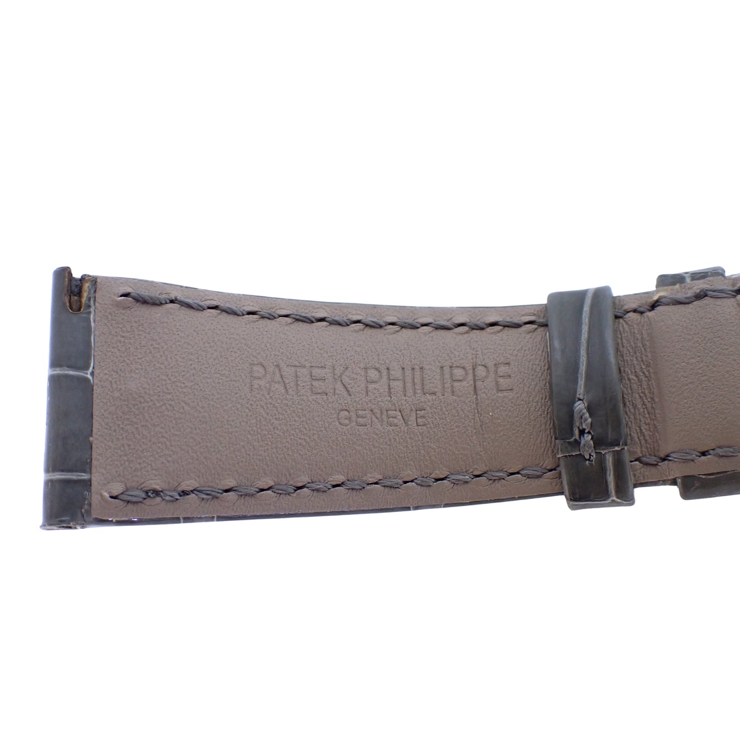 PATEK PHILIPPE パテックフィリップ 純正 レザーベルト K18WG Dバックル付き グレー 20mm グレー メンズ 時計ベルト