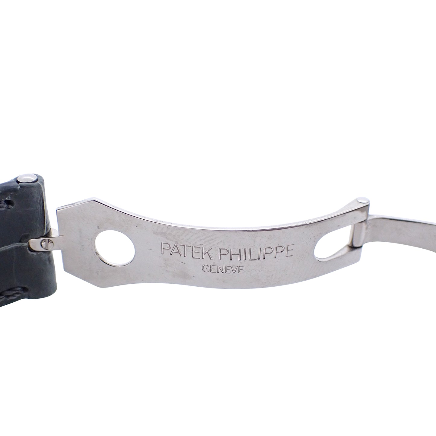 PATEK PHILIPPE パテックフィリップ 純正 レザーベルト K18WG Dバックル付き グレー 20mm グレー メンズ 時計ベルト