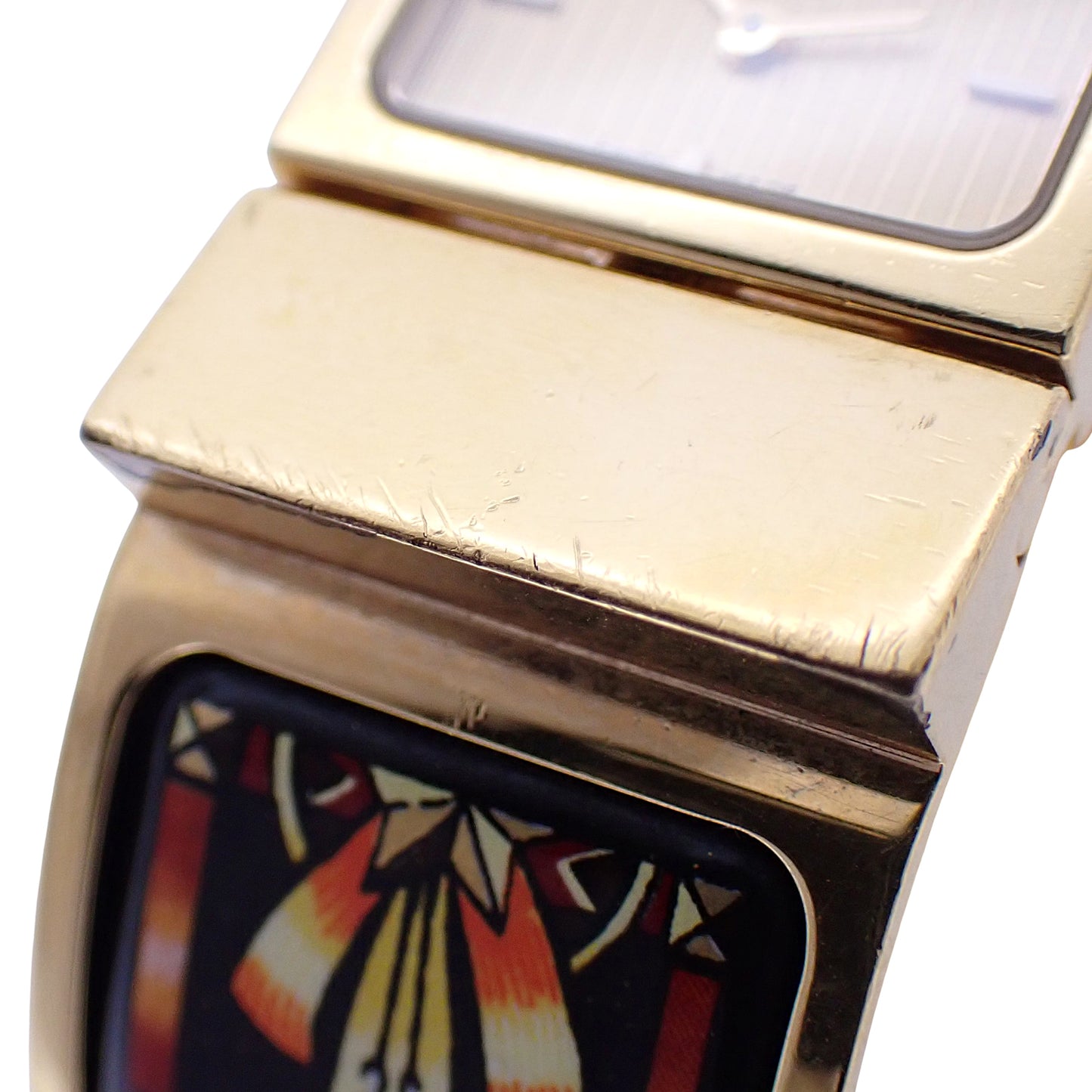 HERMES エルメス ロケ バングル ウォッチ L01.201 七宝焼き レディース 腕時計