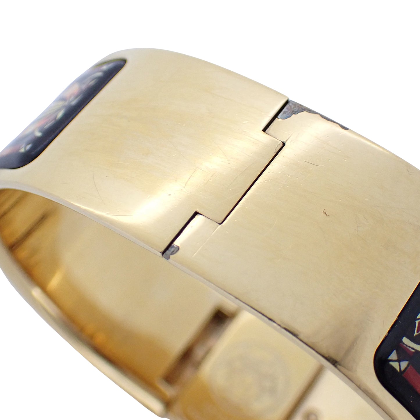 HERMES エルメス ロケ バングル ウォッチ L01.201 七宝焼き レディース 腕時計