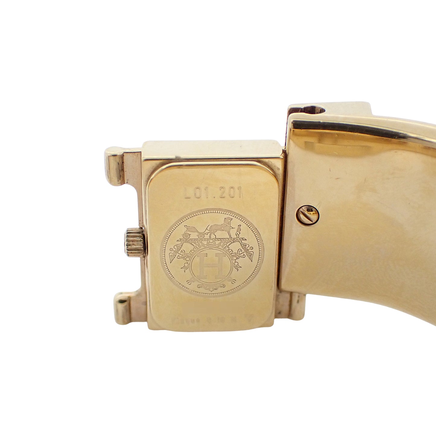 HERMES エルメス ロケ バングル ウォッチ L01.201 七宝焼き レディース 腕時計