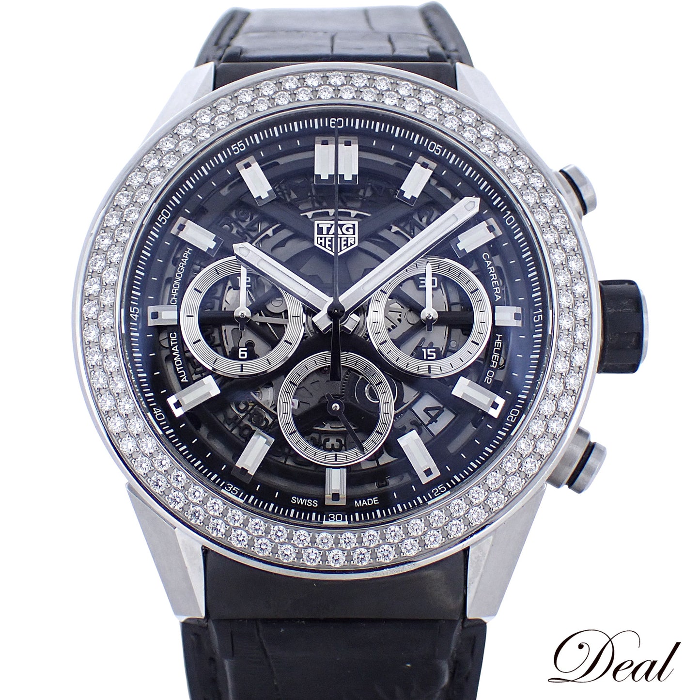 日本限定50本 ベゼルダイヤ TAG HEUER タグホイヤー カレラ キャリバーホイヤー02 CBG2A12 メンズ 腕時計