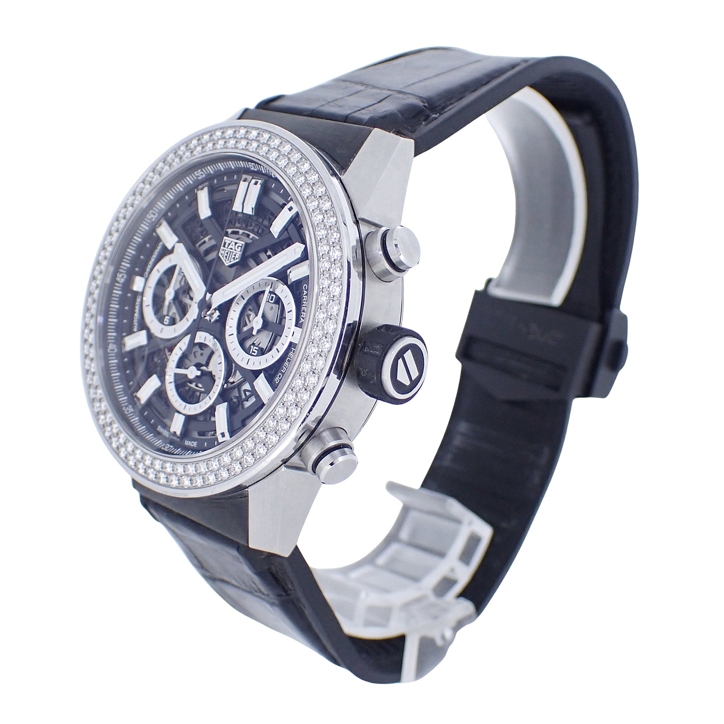 日本限定50本 ベゼルダイヤ TAG HEUER タグホイヤー カレラ キャリバーホイヤー02 CBG2A12 メンズ 腕時計