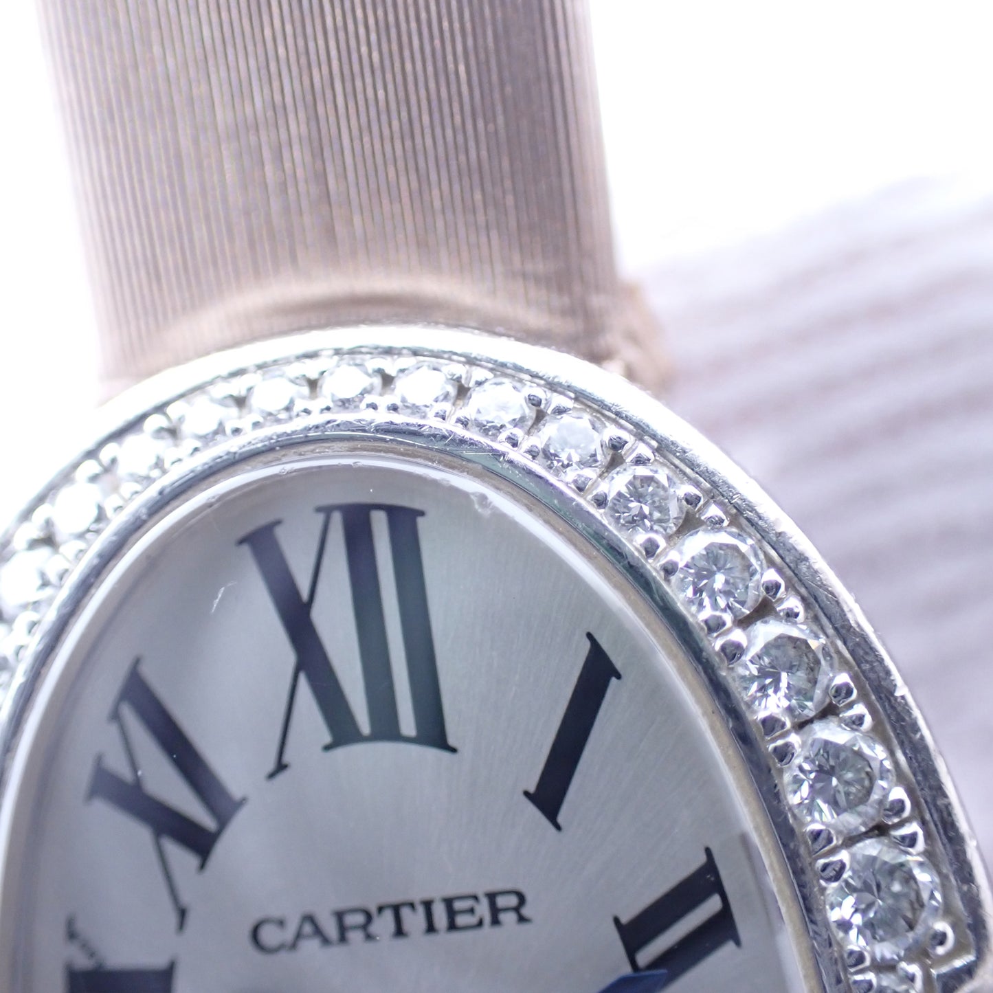 K18WG ベゼルダイヤ Cartier カルティエ ミニベニュワール WB520027 レディース 腕時計