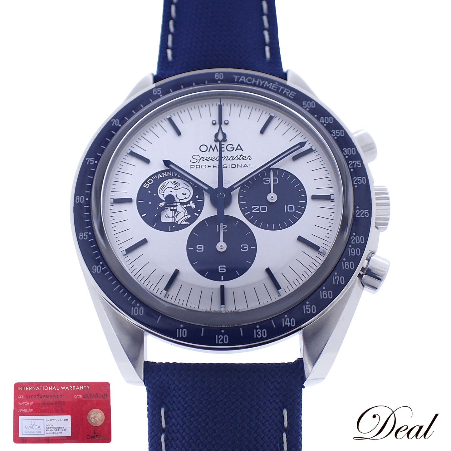 未使用 展示品 50周年記念 OMEGA オメガ スピードマスター シルバー スヌーピーアワード 310.32.42.50.02.001 コーアクシャル メンズ 腕時計