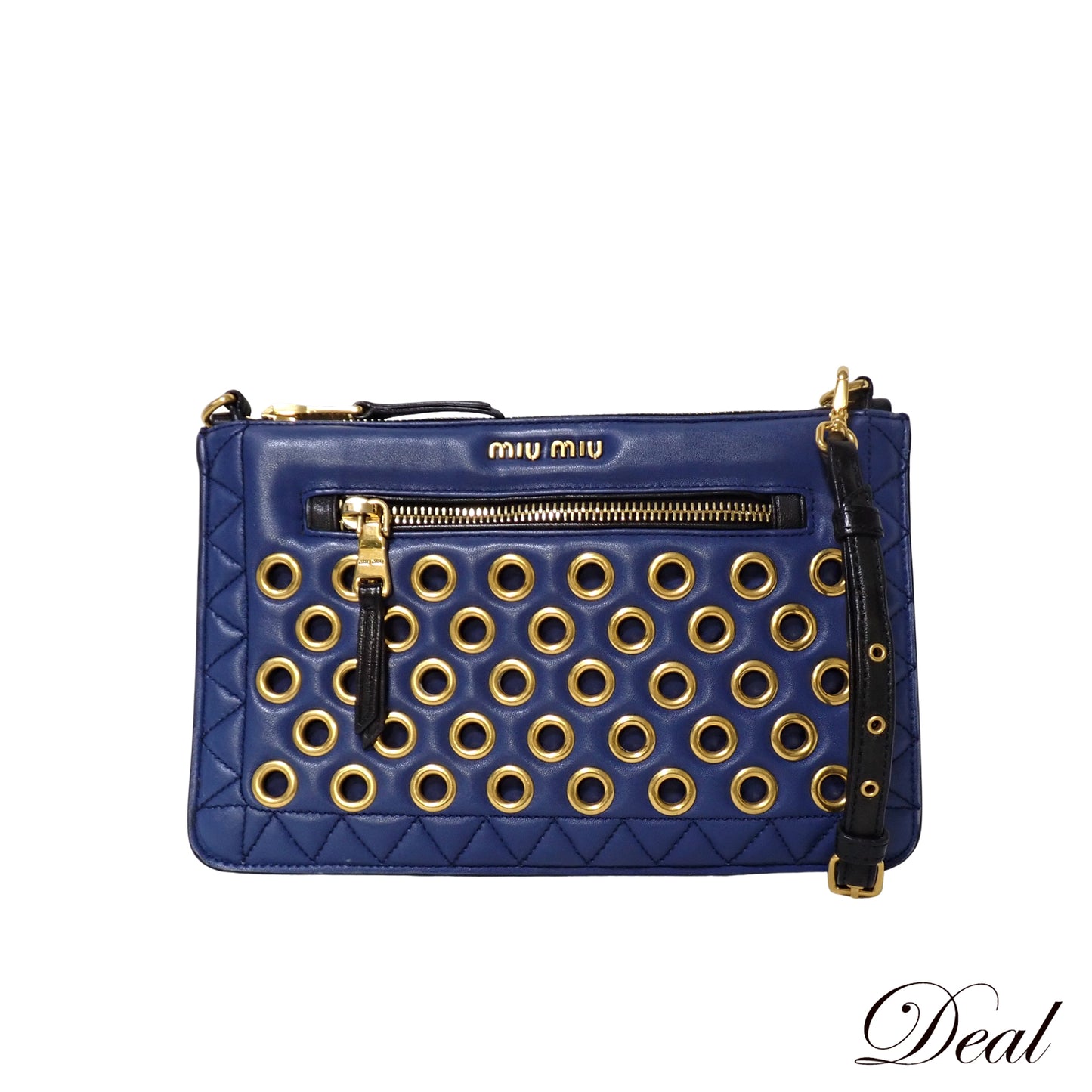 miumiu ミュウミュウ ウォレット 2way ネイビー ネイビー レディース ショルダーバッグ