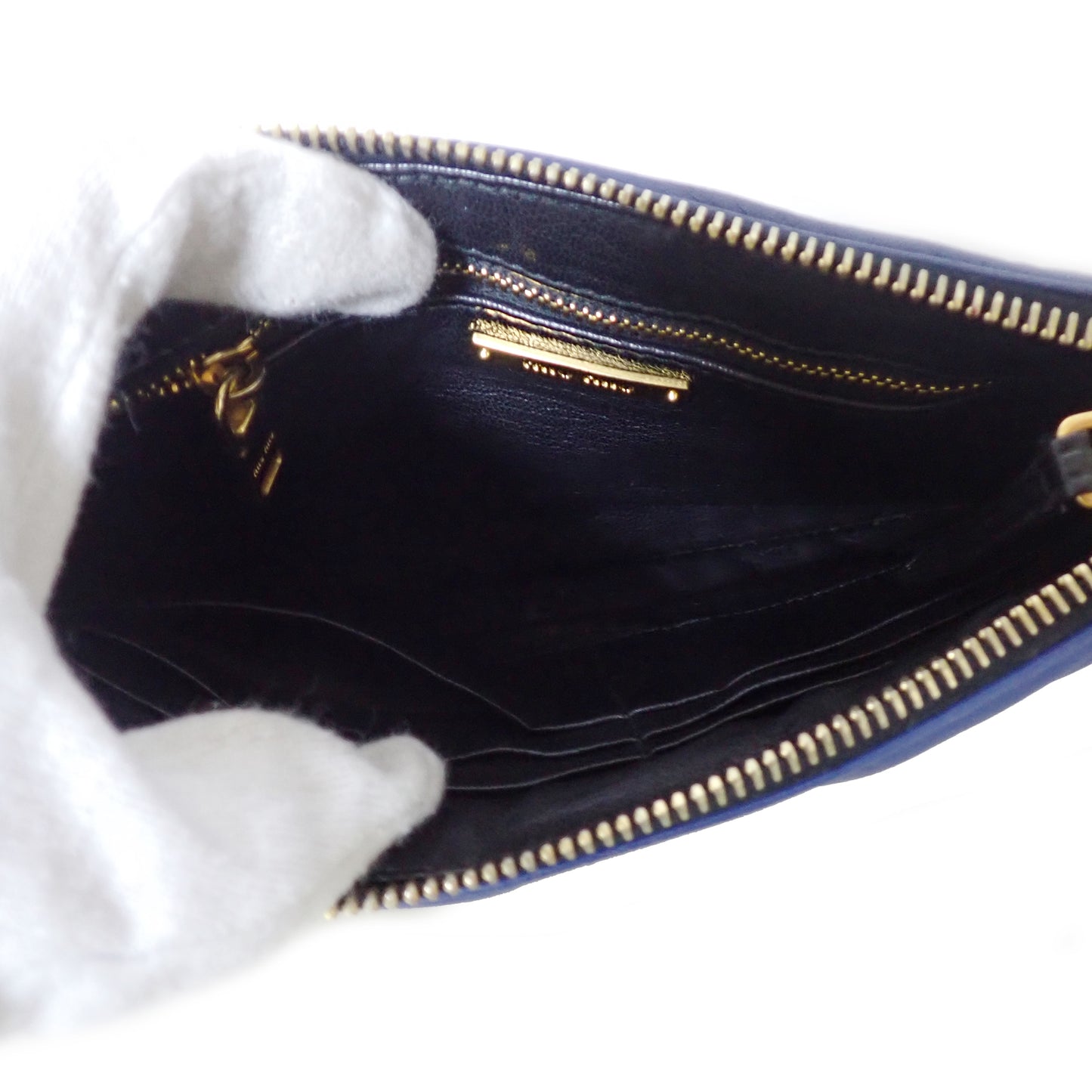 miumiu ミュウミュウ ウォレット 2way ネイビー ネイビー レディース ショルダーバッグ