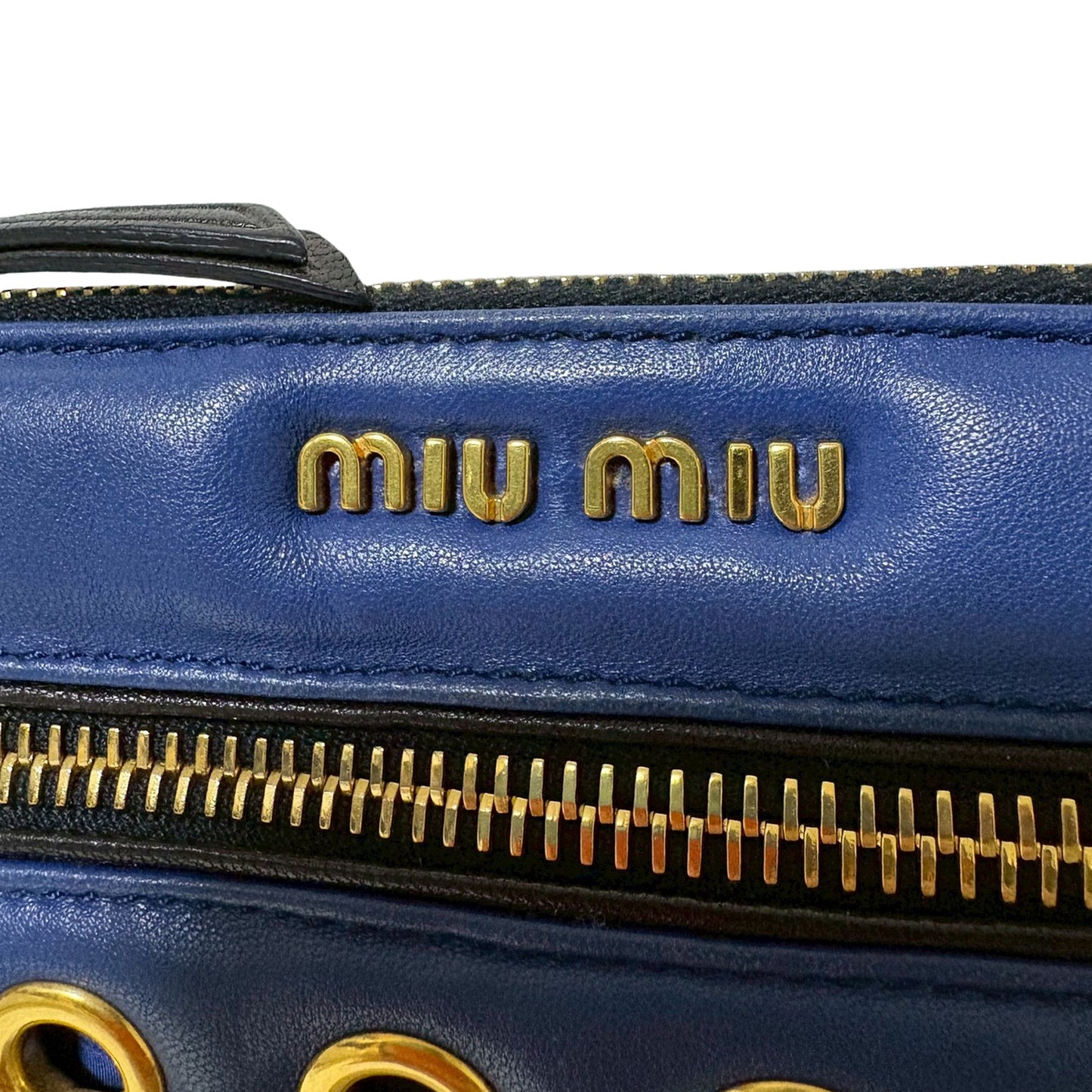 miumiu ミュウミュウ ウォレット 2way ネイビー ネイビー レディース ショルダーバッグ