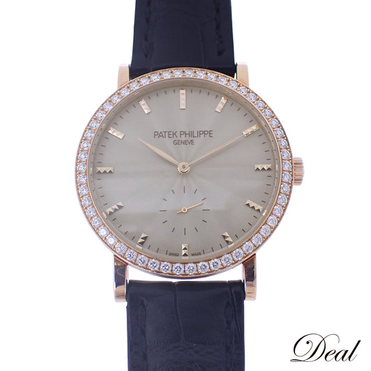 K18PG ベゼルダイヤ PATEK PHILIPPE パテックフィリップ カラトラバ 7120R ボーイズ レディース 腕時計