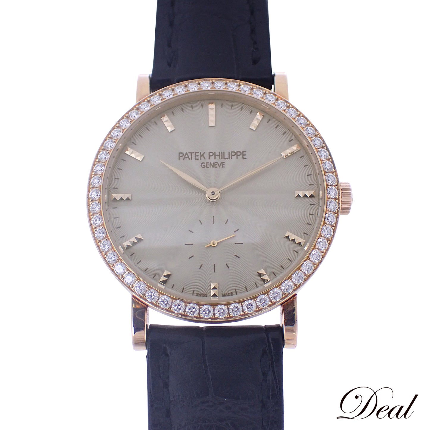 K18PG ベゼルダイヤ PATEK PHILIPPE パテックフィリップ カラトラバ 7120R ボーイズ レディース 腕時計