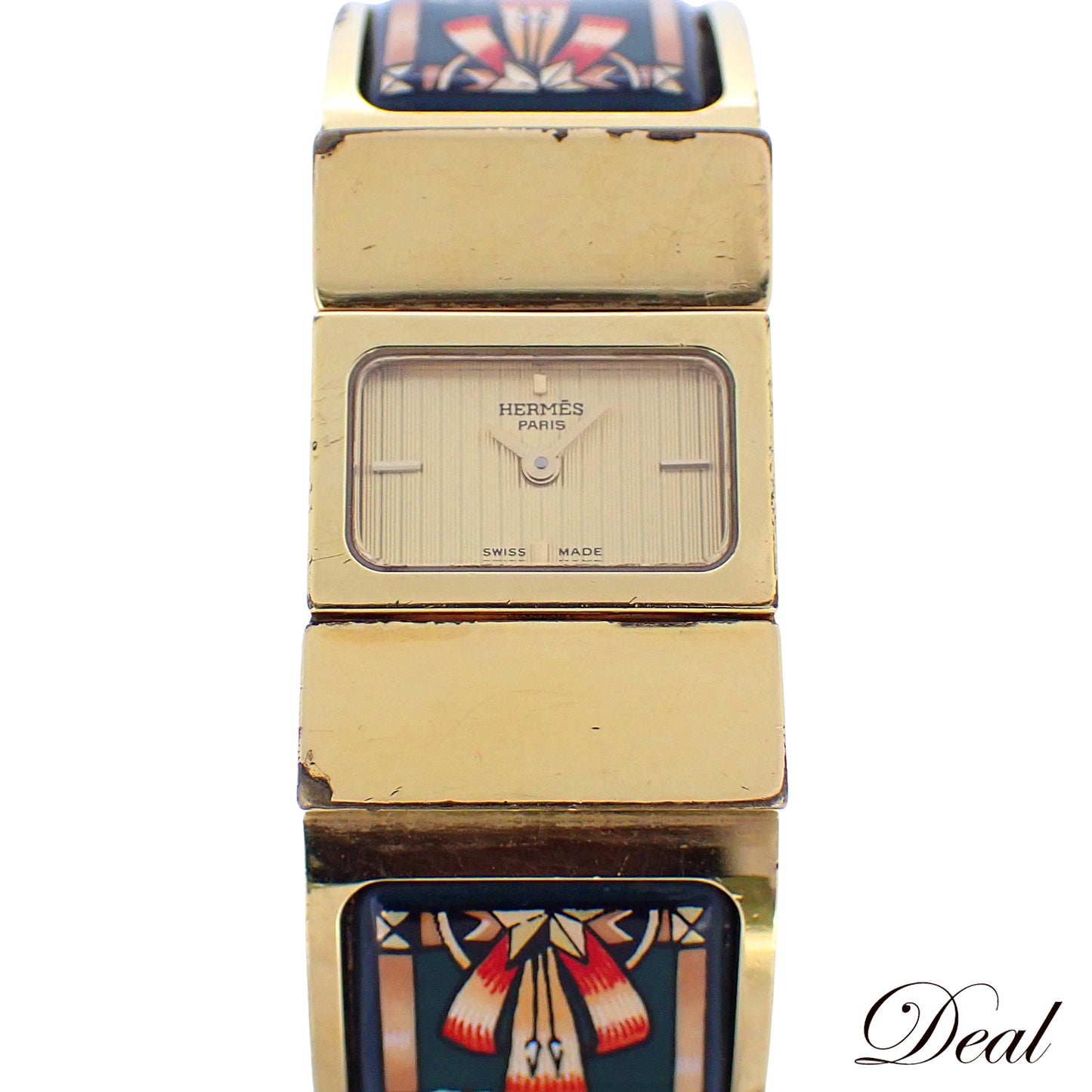 HERMES エルメス ロケ バングル ウォッチ LO1.201 七宝焼き レディース 腕時計