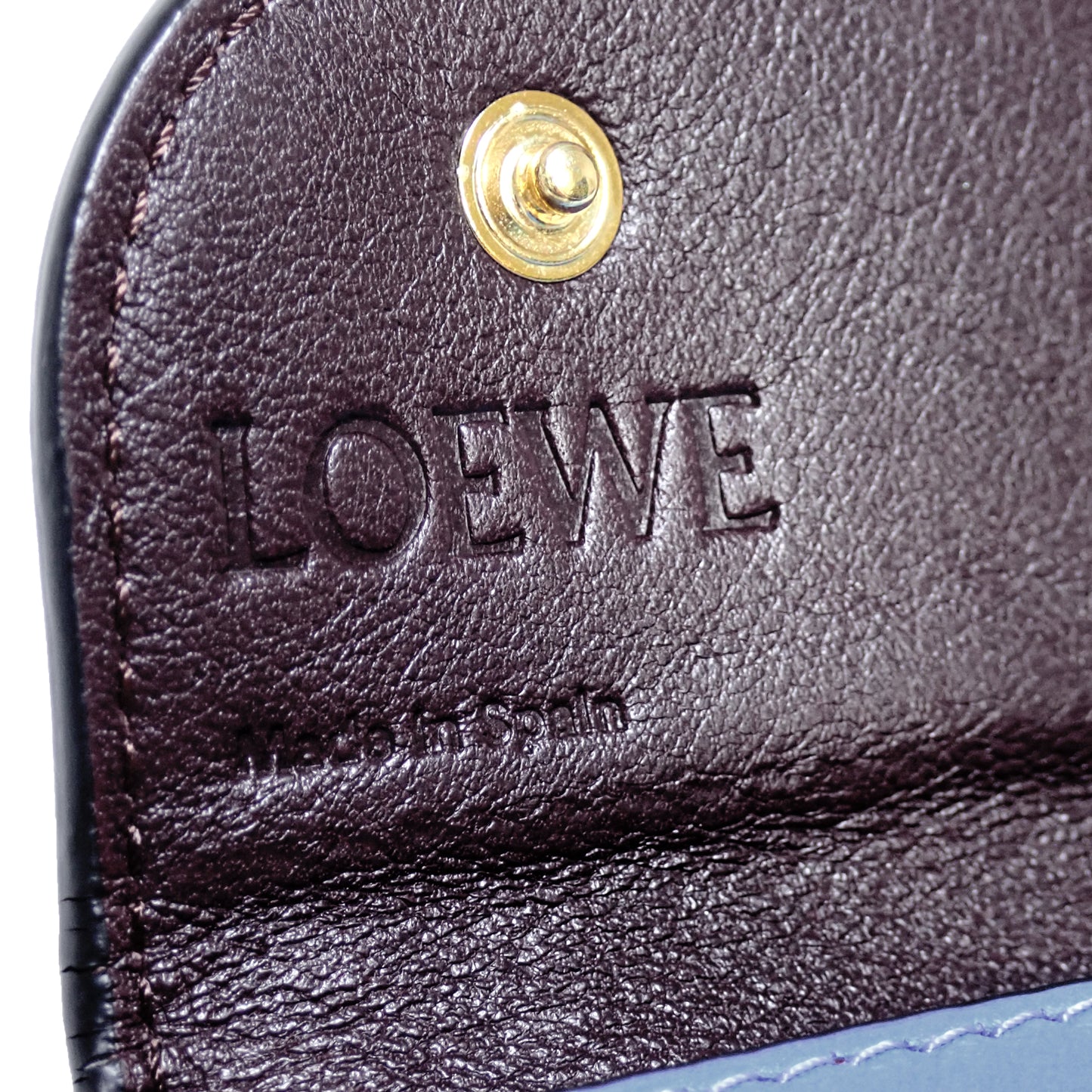 LOEWE ロエベ ゲート バイカラー ミニウォレット キーリング付 ブルー レディース コインケース