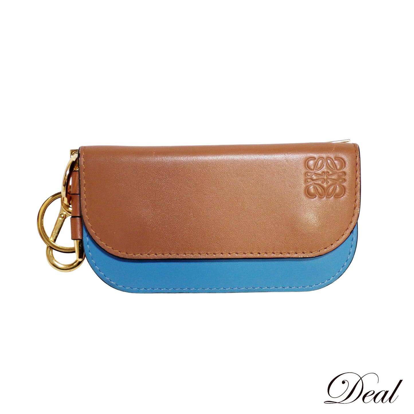 LOEWE ロエベ ゲート バイカラー ミニウォレット キーリング付 ブルー レディース コインケース