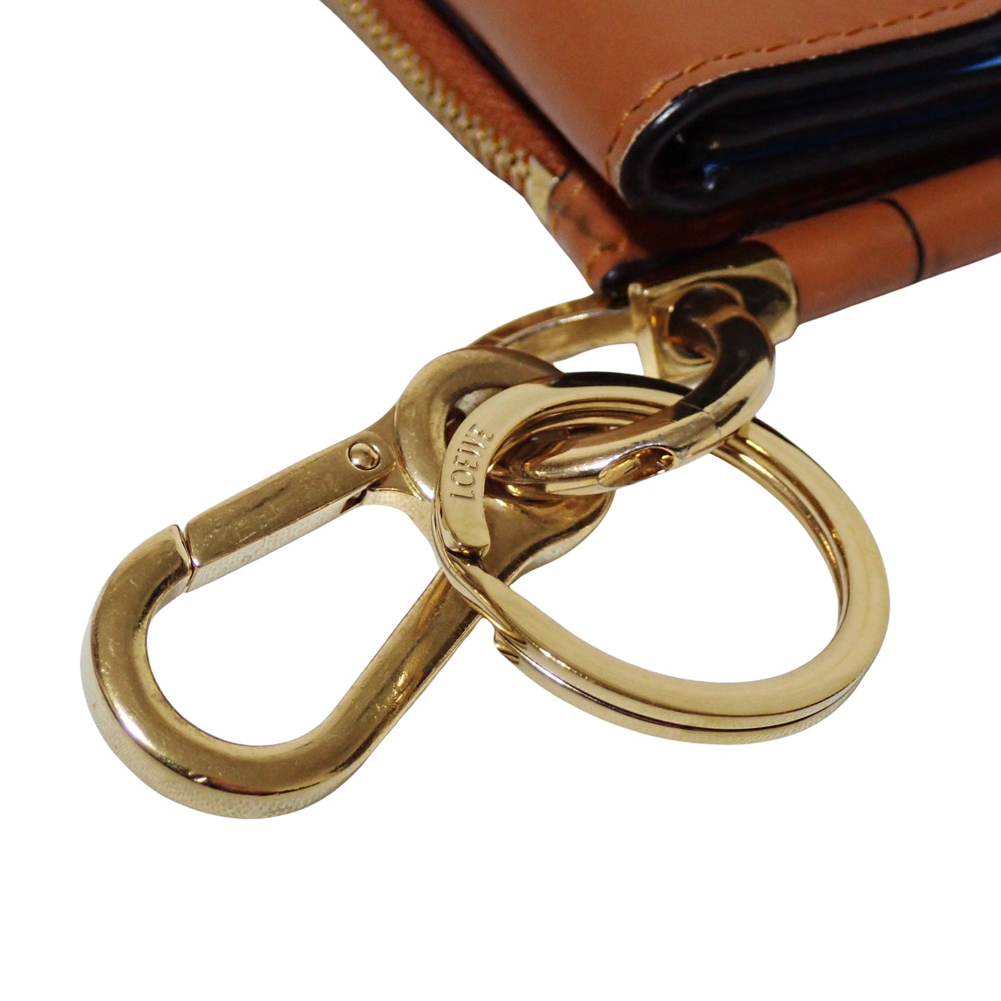 LOEWE ロエベ ゲート バイカラー ミニウォレット キーリング付 ブルー レディース コインケース