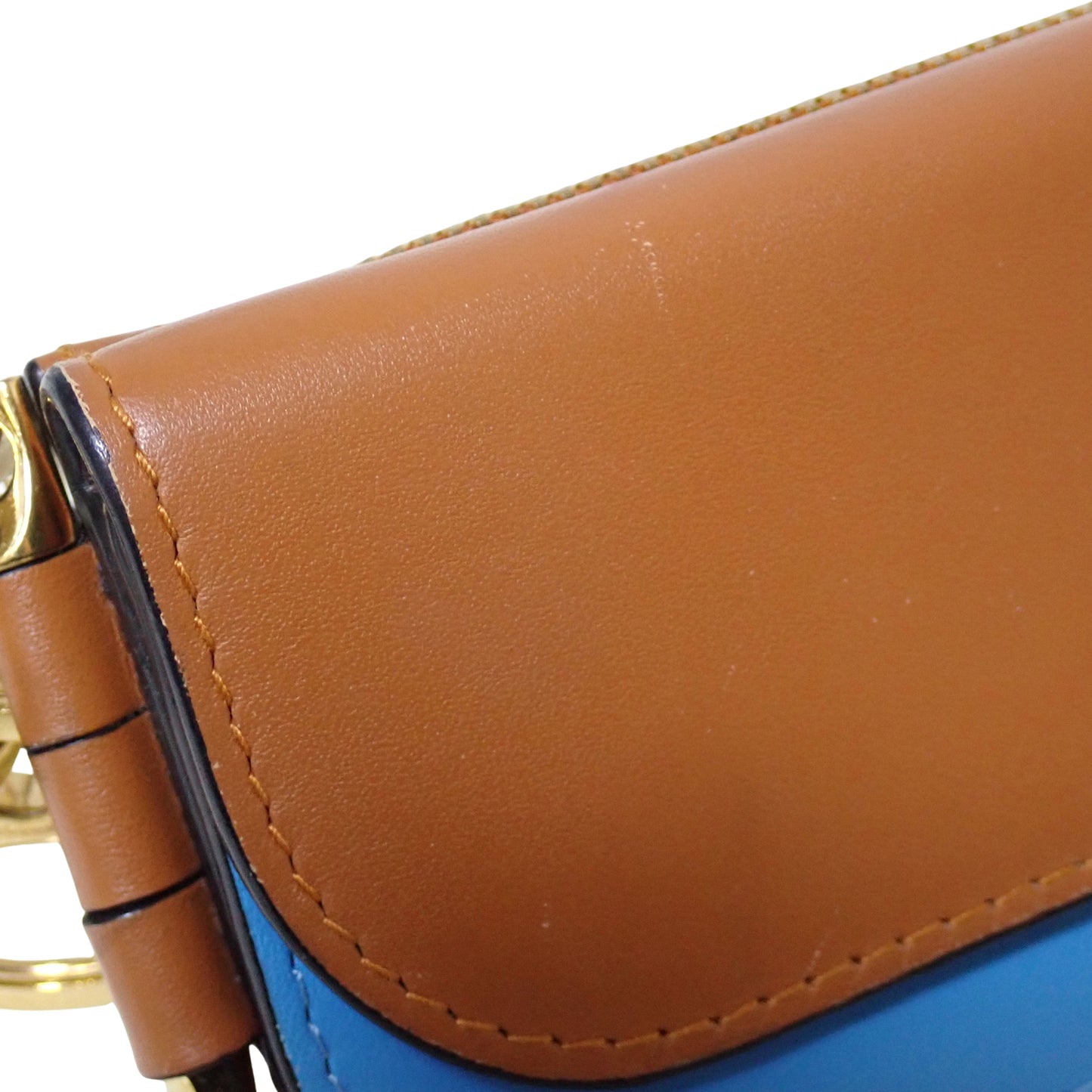 LOEWE ロエベ ゲート バイカラー ミニウォレット キーリング付 ブルー レディース コインケース