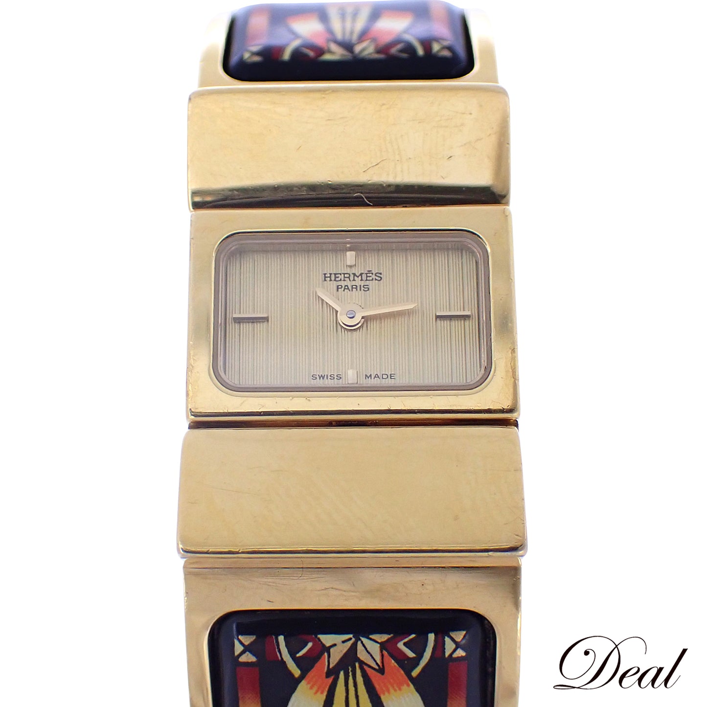 HERMES エルメス ロケ バングル ウォッチ LO1.201 七宝焼き レディース 腕時計