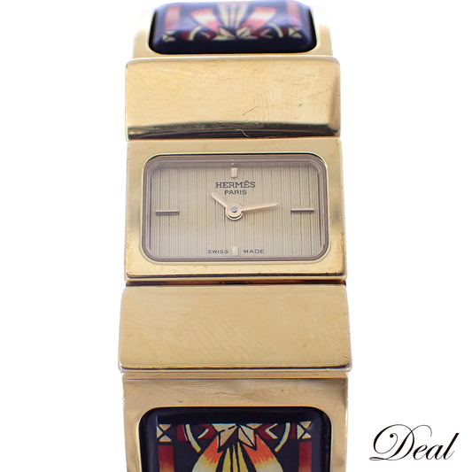 HERMES エルメス ロケ バングル ウォッチ LO1.201 七宝焼き レディース 腕時計