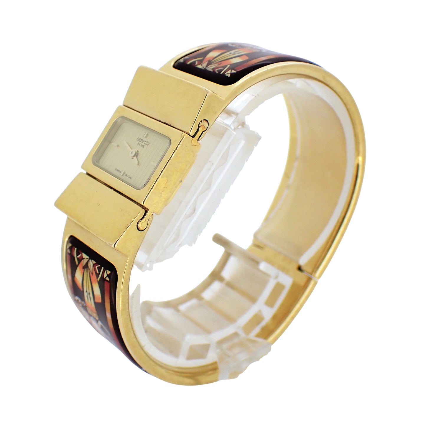 HERMES エルメス ロケ バングル ウォッチ LO1.201 七宝焼き レディース 腕時計