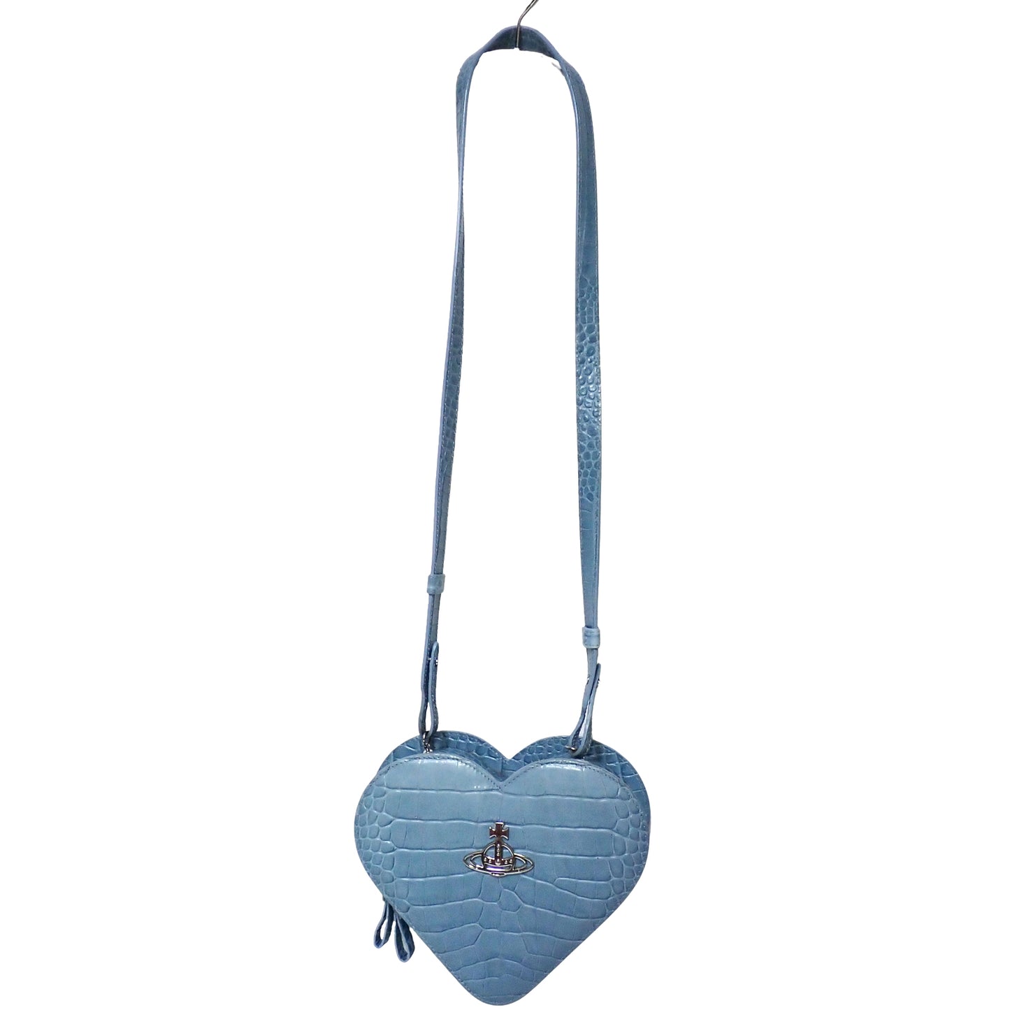 Vivienne Westwood ヴィヴィアンウエストウッド ハート LOUISE HEART CROSSBODY 型押し ブルー レディース ショルダーバッグ