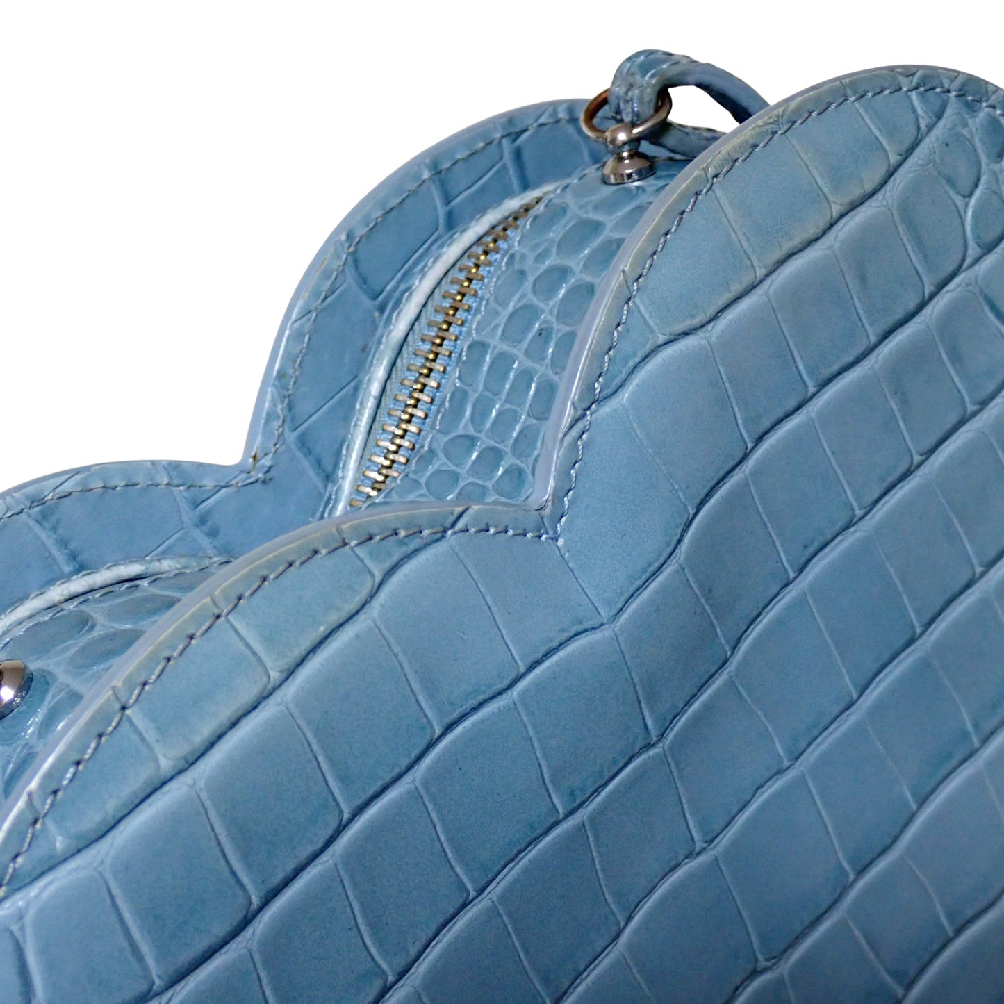 Vivienne Westwood ヴィヴィアンウエストウッド ハート LOUISE HEART CROSSBODY 型押し ブルー レディース ショルダーバッグ