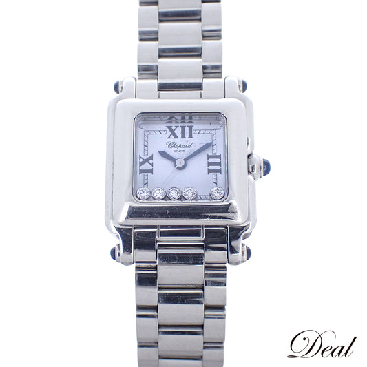 Chopard ショパール ハッピースポーツ スクエア ミニ 27/8893-23 5Pムービングダイヤ レディース 腕時計