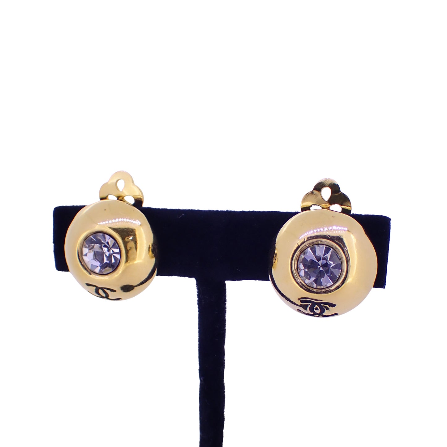 CHANEL シャネル ココマーク ラインストーン ヴィンテージ ゴールド ゴールド レディース イヤリング