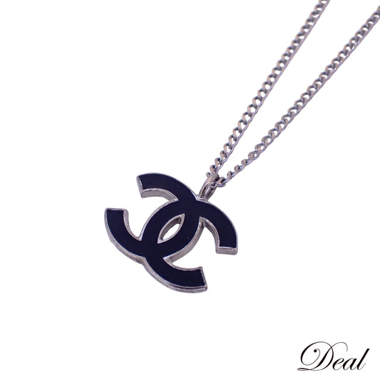 CHANEL シャネル ココマーク ブラック×シルバー ブラック レディース ネックレス