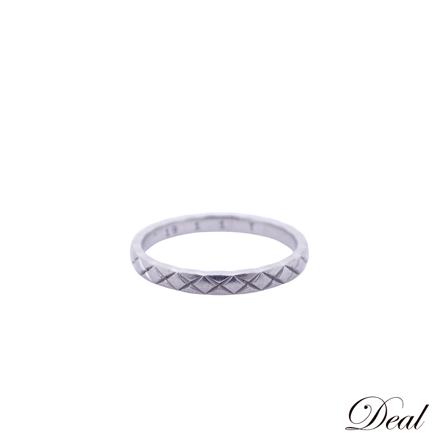 CHANEL シャネル ココクラッシュ Pt950 J11117 #61 シルバー メンズ リング 指輪