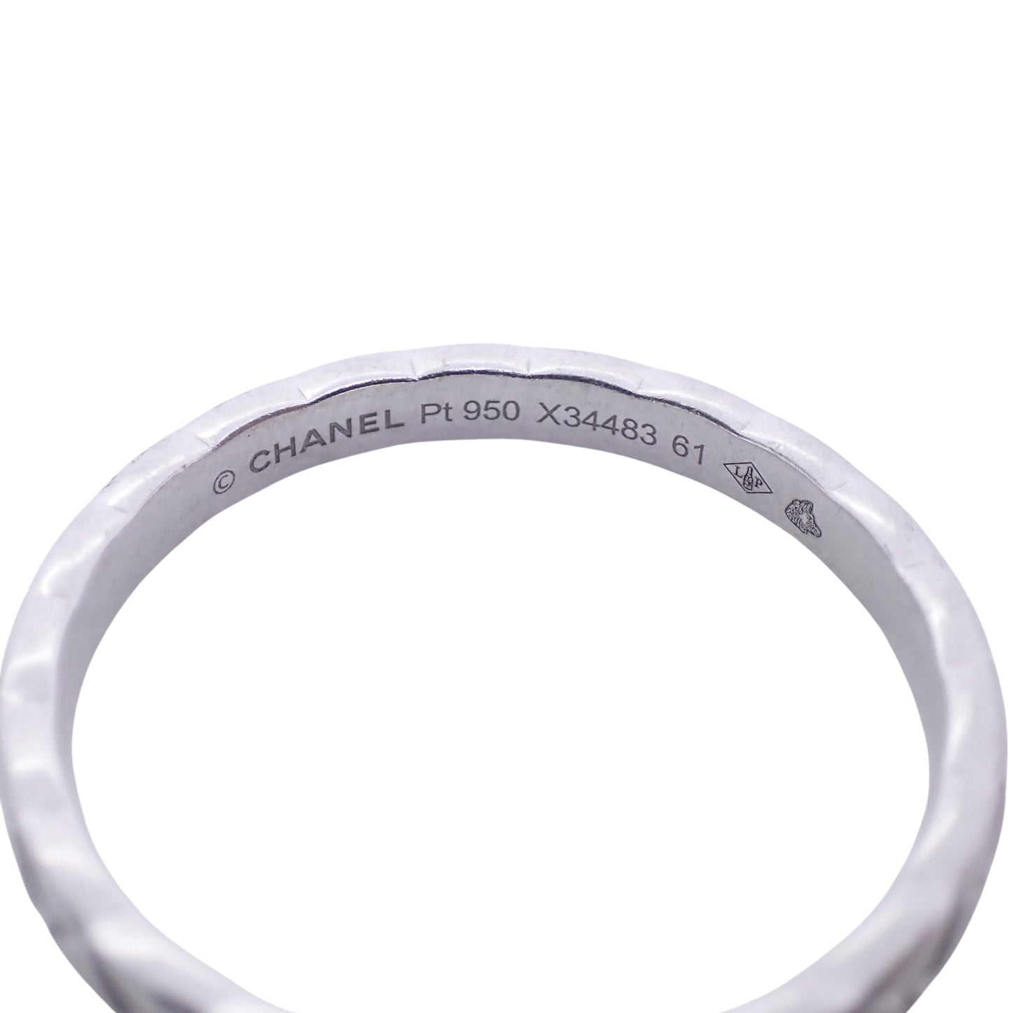CHANEL シャネル ココクラッシュ Pt950 J11117 #61 シルバー メンズ リング 指輪