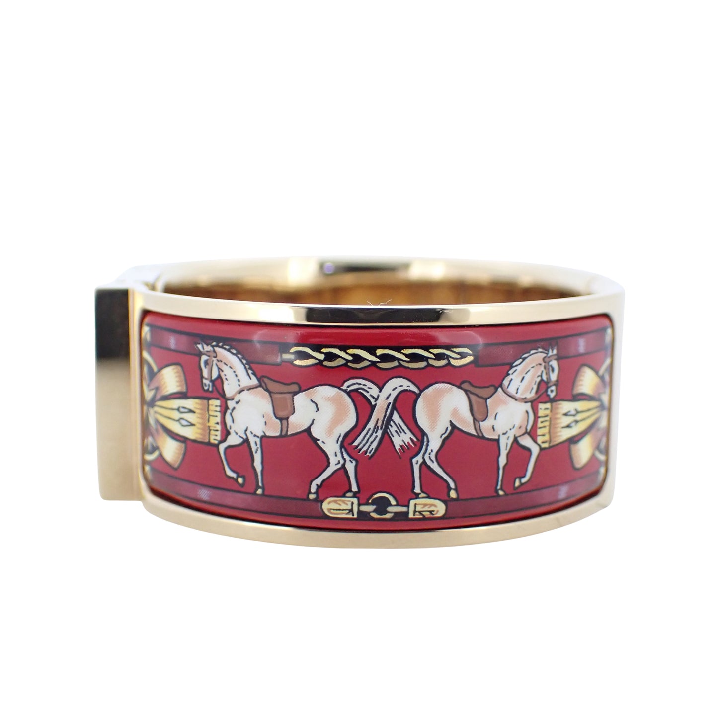 HERMES エルメス ロケ バングル ウォッチ LO1.201 七宝焼き レッド レディース 腕時計