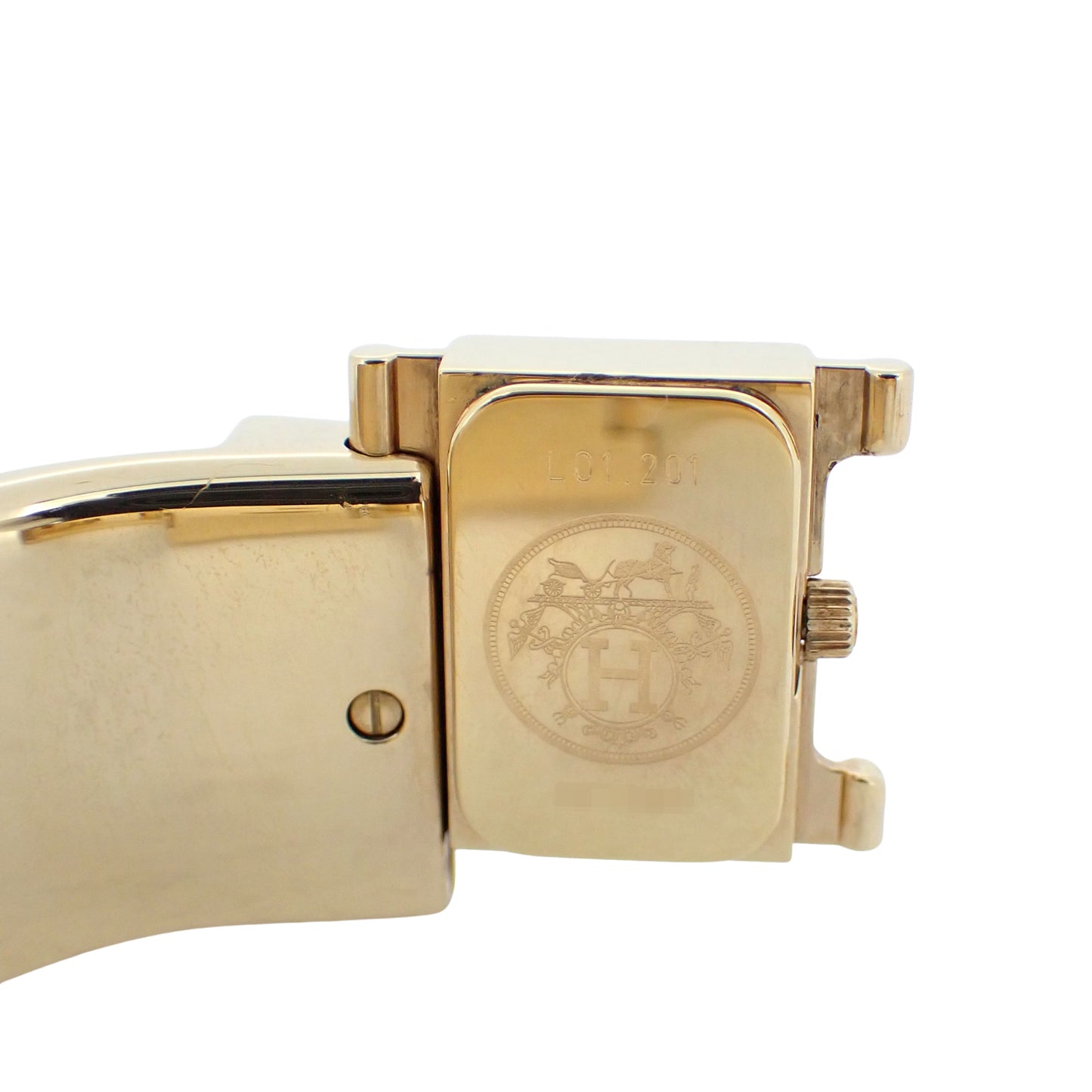 HERMES エルメス ロケ バングル ウォッチ LO1.201 七宝焼き レッド レディース 腕時計