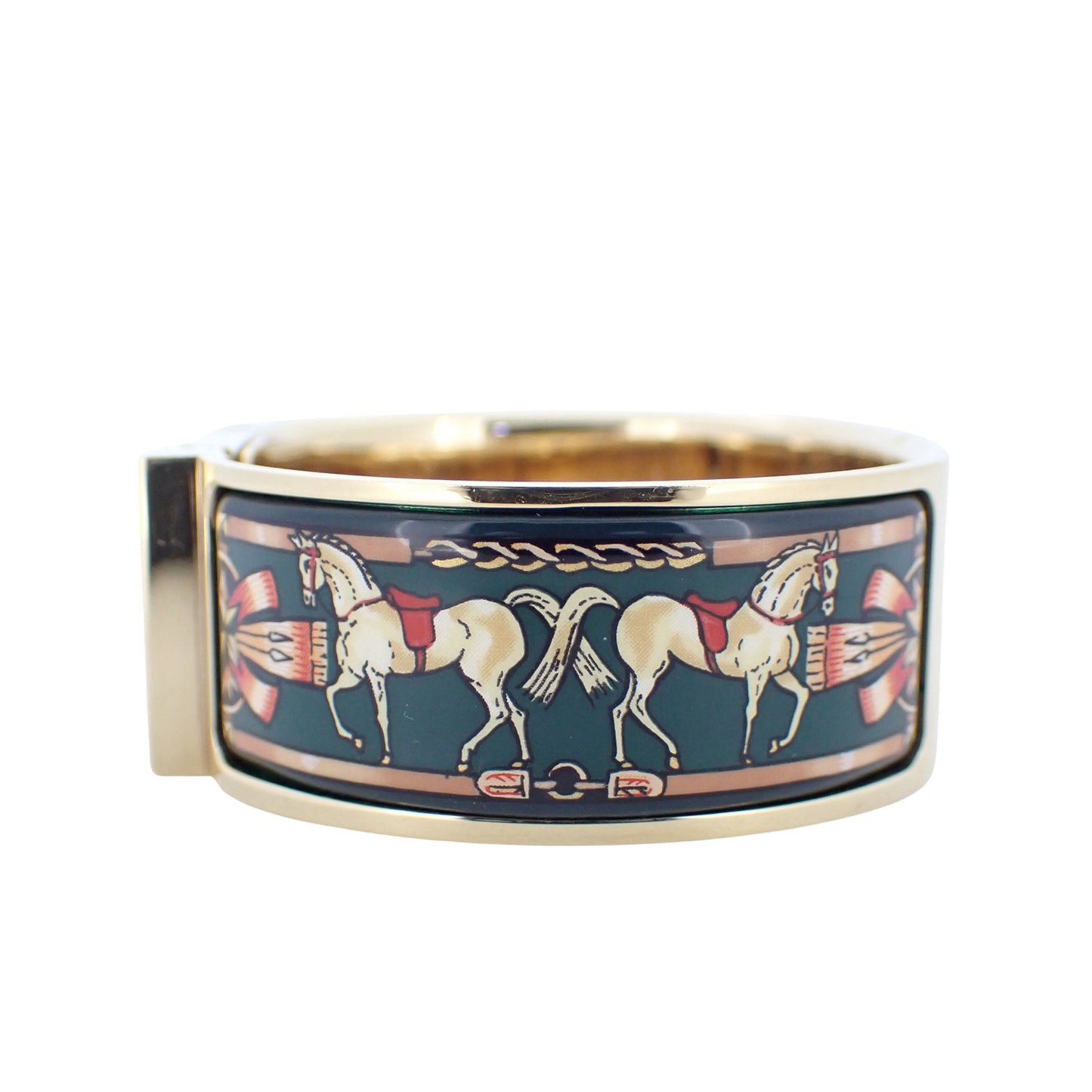 HERMES エルメス ロケ バングル ウォッチ LO1.201 七宝焼き グリーン レディース 腕時計