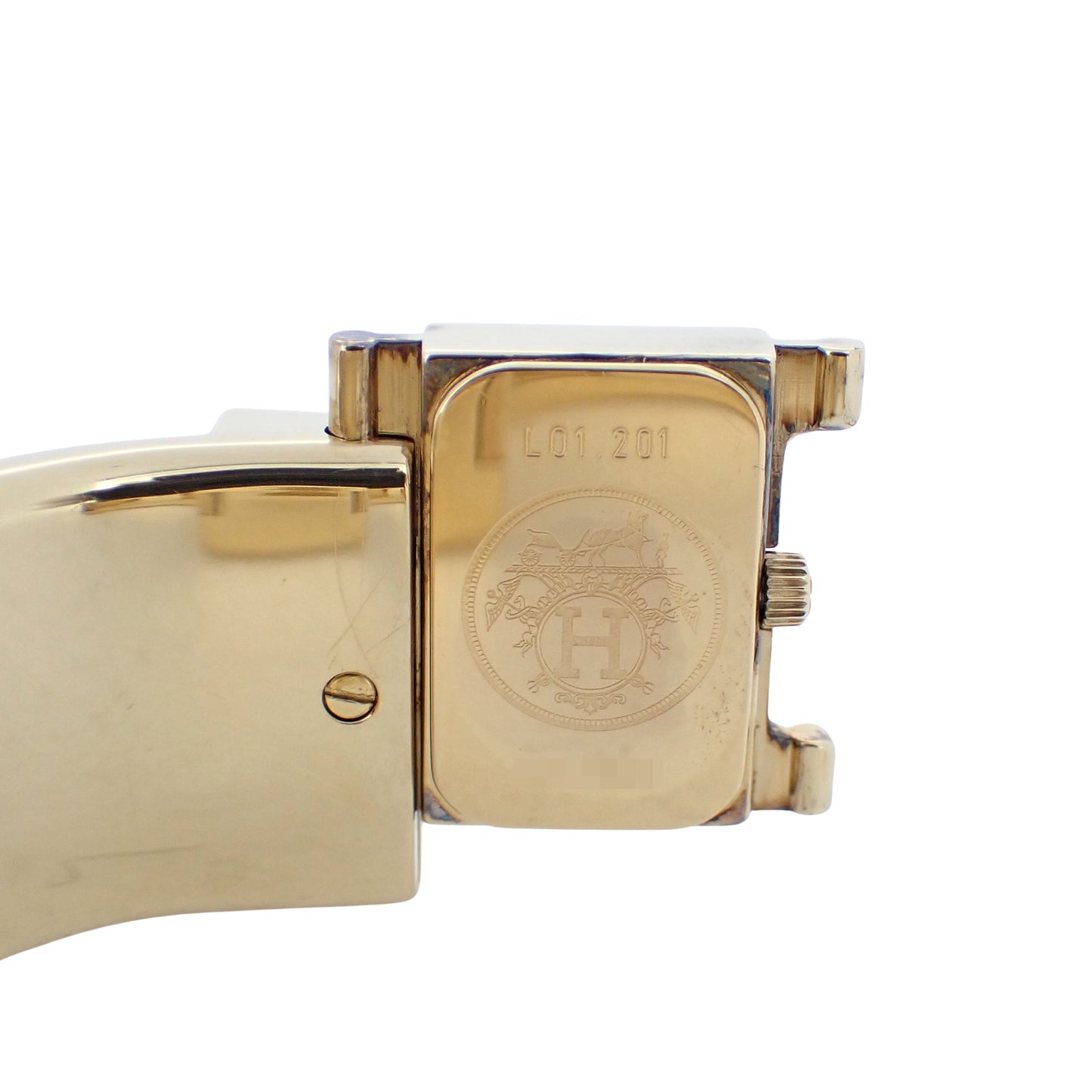 HERMES エルメス ロケ バングル ウォッチ LO1.201 七宝焼き グリーン レディース 腕時計