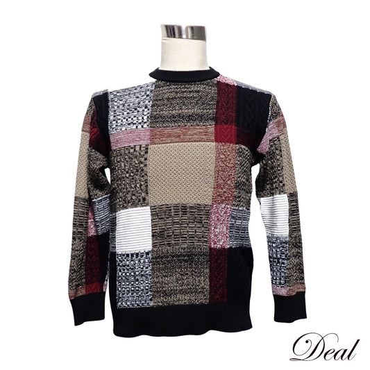 BLACK LABEL ブラックレーベル テクスチャーミックス クレストブリッジ チェック セーター マルチカラー メンズ ニット