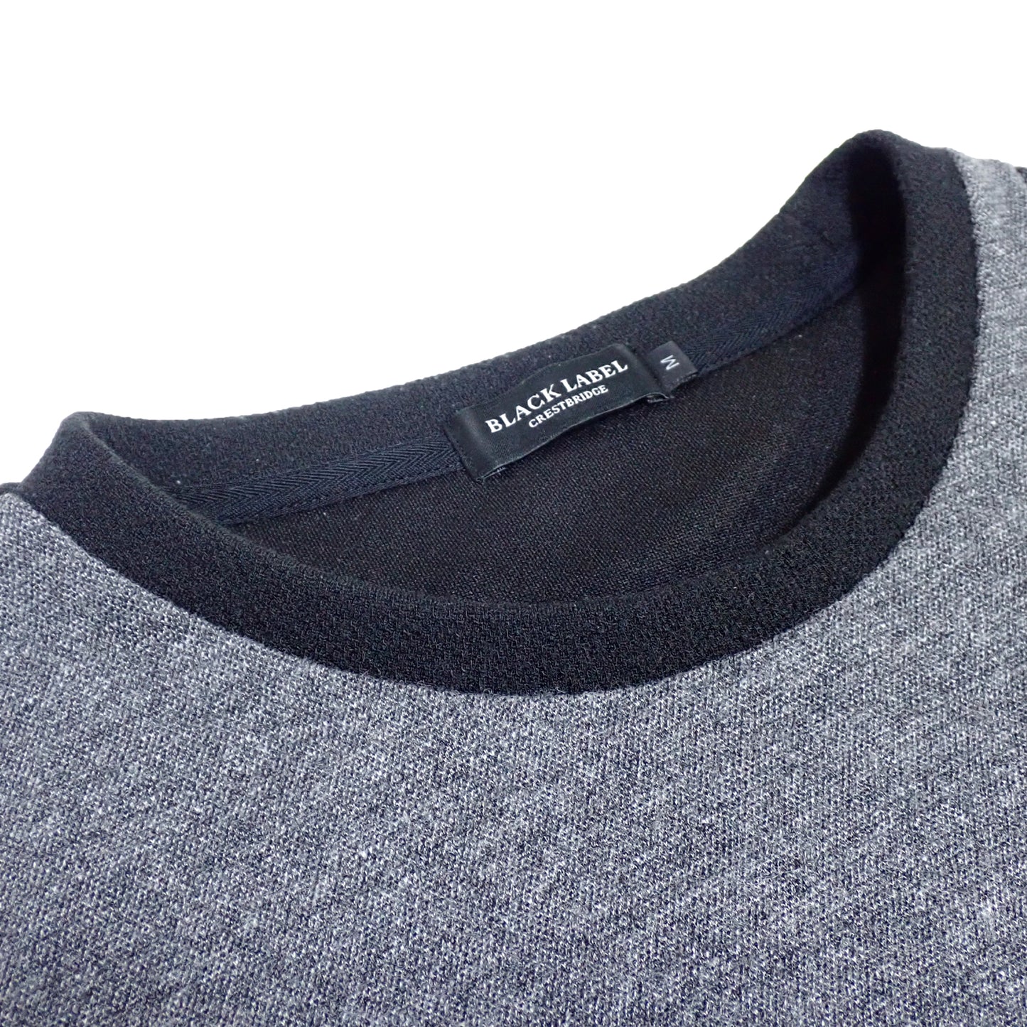 BLACK LABEL ブラックレーベル クレストブリッジ パッチワーク トレーナー ブラック スウェット